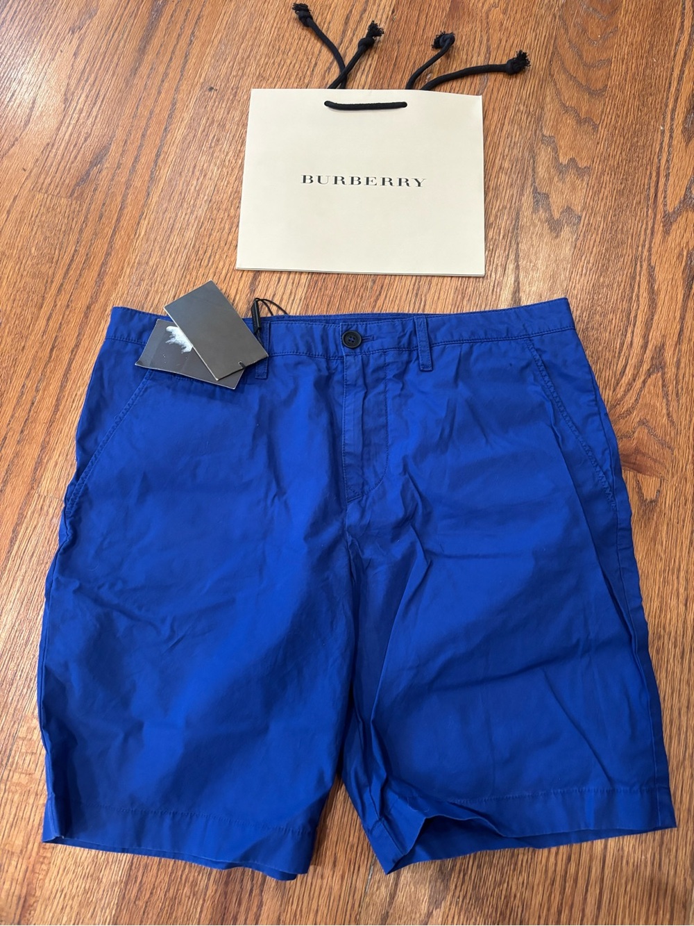 Burberry Men's Royal Blue Cotton Chino Shorts